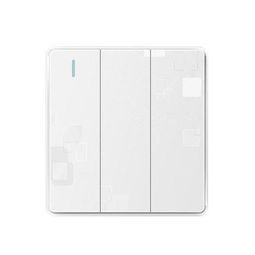 樂清明慶電器廠86型正品魅影A7系列三開單控熒光開關插座面板高清解析